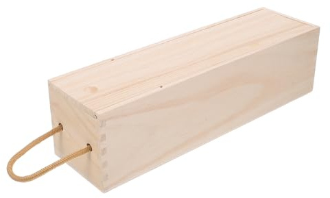 Cabilock Weinkiste Tragbares Design und Griffen Einzigartiger Natürlicher Maserung Elegante Holzkiste für Geschenkbox Einweihungsfeiern und Besondere Anlässe