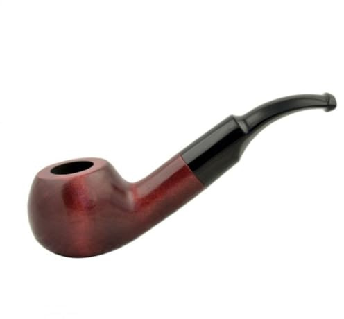 Mr. Brog Tobakspipa av päronträ – kompakt Apple-form – handgjort – 9 mm filter – 12 cm lång – reselämplig modell N23 Knole (Cherry)
