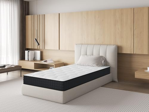 sinlikon Matelas 90x200CM,Epaisseur 12CM,Luxe Matelas Confort Zones en Mousse à mémoire de Forme, Moelleux et Respirant (90x200x12CM)