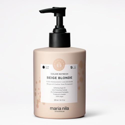 Maria Nila Colour Refresh, Beige Blonde 300 ml, Mascarilla capilar Beige Suave de Tonos Fríos, Pigmentos Semipermanentes, 100% vegano y libre de sulfatos/parabenos