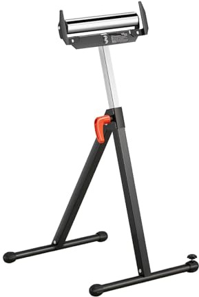 Supporto A Rulli Da 250 Libbre/135 Libbre LBC Regolabile In Altezza Con For Estensione For Lavorazione Del Legno Testa A In Acciaio Lucidato 11,5 Pollici,Prestazioni Affidabili(1-Pack 250lbs)