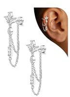 Adramata 925 Sterling Silver Örhängen Kvinnor Hypoallergeniska Glänsande Piercingar Öronpiercing Helix Piercing Tragus Örhängen Örhängen Kvinnor Silver/Guld, Silver