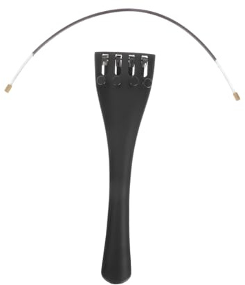 Cabilock Cello Saitenhalter aus Hochwertiger Aluminiumlegierung Leichtes Langlebiges Ersatzteil mit Feinstimmer Einfache Befestigung Schwarzes Zubehör für Cello string board Reparatur und