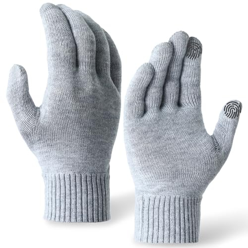 WANDER Merino Wool Running Gloves for Winter Lightweight Touchscreen Thermal Knit Glove for Men&Women Upgraded