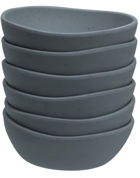Juego de 6 boles grandes fabricados en melamina color azul de 16 cm | Altamente ligeros e ideales para consumir cereales o ricas sopas. Aptos para el lavavajillas. Evitar meter al microondas.