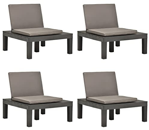 KTHLBRH Lettino da giardino in plastica resistente alle intemperie, con cuscino imbottito, leggero e senza montaggio per patio