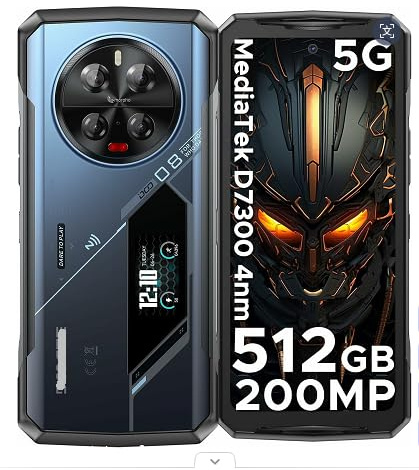 CHANDUELEC V40 Pro Rugged Phone 16GB + 512GB Night Vision 6.78 Inch Display Dimension 7300 200MP AI Camera 8680mAh 33W NFC 5G Smartphone