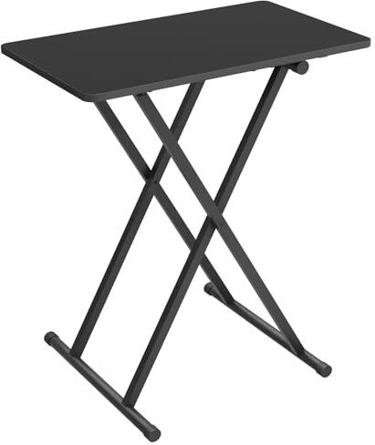 HOOBRO Beistelltisch Klappbar, Kleiner tabletttisch, verstellbare Höhe Klapptische, 60 x 40 x 60 cm, TV Tray, Tablett Tisch, Snack Tisch, Schwarz EBK16BZ01
