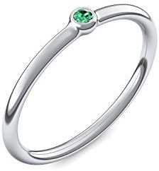 Platin Ring Smaragd 950 + inkl. Luxusetui + Smaragd Ring Platin Smaragdring Platin (Platin 950) - Slick one Amoonic Schmuck Größe 50 (15.9) KA11 PL950SMFA50