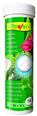 Flower - Tableta Efervescente para Plantas Verdes | 1 Tableta = 10L Agua de Riego | Nutrición Ideal | Ecológica y Compacta | Fertilizante Orquídeas Bio, 4x4x14 cm, Abono Tabletas