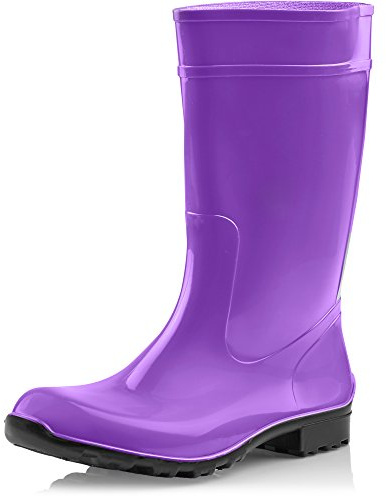 Ladeheid Stivali Pioggia Donna in PVC – Impermeabili, Robusti e Confortevoli, Stivali Gomma Alti Antiscivolo per la Pioggia, Facili da Pulire e Resistenti LA-967 (Viola Nero, 38)