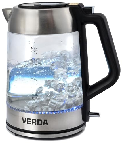 Verda Hervidor de agua 1,7L 2200 W acero inoxidable LED Iluminación Cristal sn0617l de 7