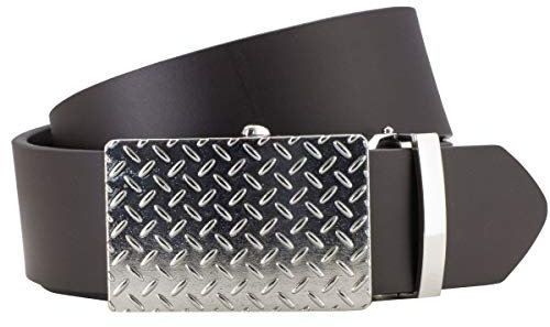 LINDENMANN Gürtel Herren Ledergürtel Herren Automatik-Gürtel Herren, Rindleder, 40 mm, dunkelbraun, Farbe/Color:braun, Size US/EU:Bundweite 90 cm Gesamtlänge 105 cm W 35.5 L