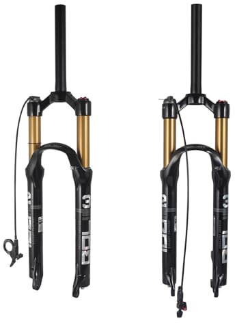 BOLANY 26/27.5/29 inch MTB Bicycle Magnesium Alloy Suspension Fork, Tapered Steerer and Straight Steerer Front Fork (Manual Lockout - Remote Lockout)