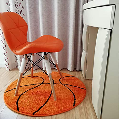 na KIKOM Sportfans Basketballteppich Teppich Runder Sportteppich Rutschfester Teppich Art Deco Wohnzimmer Teppich Schlafzimmer Haushalt Teppich Plüschteppich