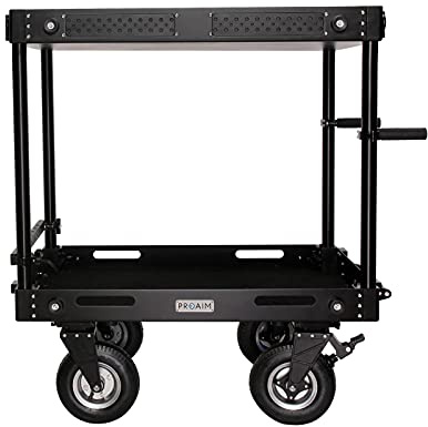 PROAIM 36” Victor V1.1 Video Production Camera Cart. Adjustable Top Shelf & Accessory Bar, Foldable. for Film/Studio/Stage/Lighting Storage Cart. Payload up to 200kg/440.9lb. (VCTR-V1-36)