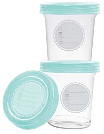 dBb Remond - Tarros de conservación para leche materna - 3 tapas + 1 adaptable al extractor de leche - Zona de marcado - 3 x 180 ml - Mint