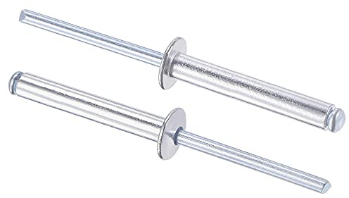 sourcing map Blindnieten aus Aluminium, 5 mm Durchmesser, 35 mm Grifflänge, silberfarben, 60 Stück
