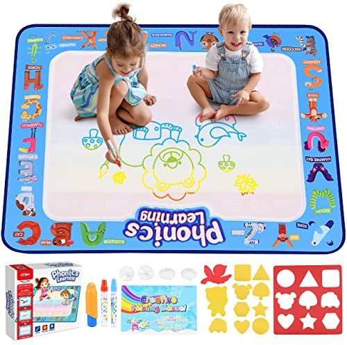 EUCOCO Tapis d'eau, Jouet Enfant 1 2 3 Ans Tapis Dessin Eau Bebe Cadeau Enfants 2 3 4 Jouet Bebe Garcon Jeux Educatif Garcon