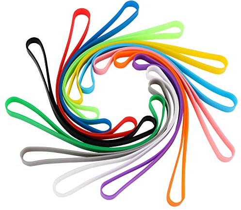 Molain Silicone Rubber Bands, 12 Pieces Big Rubber Bands, Colorful Elastic Bands for Office Supply Books, Art, Exercise, Crab Traps