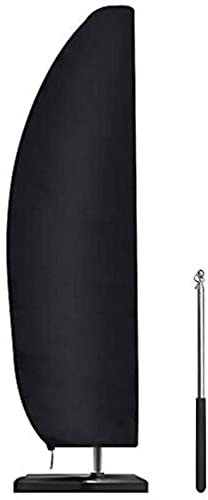 Parasol Cover with Rod Waterproof, Windproof, Heavy Duty Rip Proof 210D Oxford Fabric Large Cantilever Umbrella Cover with Zip for Garden Outdoor (265 x 40/50 cm) - Black
