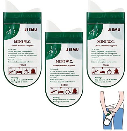 Sacco Urina Monouso,Sacchetti per Urina Monouso,Portatile Sacchetti Urine Vomito Orinatoio Pipì WC Borse Confezioni Super Assorbenti Toilette da Viaggio Camping per Anziani, Uomini,Donne,Bambini 3PCS