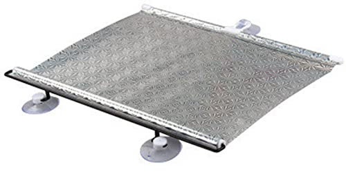 Verdunkelungsrollo mit Saugnäpfen,Tragbare Rollo,Abnehmbar Reisevorhang,Lichtundurchlässig Silber Sichtschutzrollo,einziehbarer Auto-Sonnenschutz,Sonnenschutz Balkon Fenster Badezimmer (68x125cm)