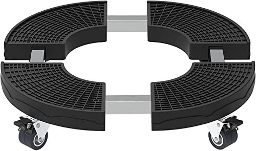 SMONTER Växtrulle, justerbar rullbräda (38–50 cm), rullbräda tung belastning (dagkraft 200 kg), blomskoter för inomhus och utomhus, halkfritt rullande växtstativ med bromsar, grå