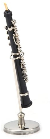 Oboe-Modell-Ornament, Mini-Musikinstrument-Modell Mini-Oboe-Saxophon-Display-Ornament mit Ständer und Etui Miniatur-Musikreplik-Dekoration