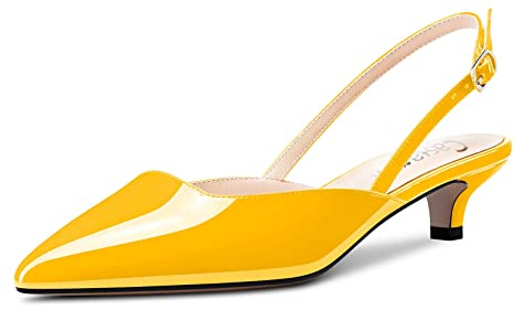 Castamere Femmes Bas Kitten Talon Heel Pointu Bout Sandales Slip-on Slingback Escarpins Mariage Party Dress 3.5 CM Heels