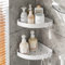 Toski Mensola da Angolo per Bagno, Porta Doccia, 2 Pezzi, Senza Foratura, Bianco, Organizzatore con 4 Ganci