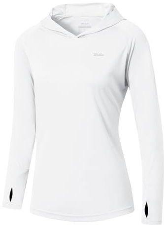 WILLIT Damen Laufshirt UPF 50+ Sonnenschutz Hoodie Sportshirt UV Shirt Langarm Wandern Angeln Outdoor Shirt Schnelltrocknend Leichter Hoodie