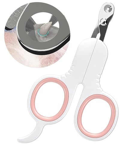 ZEWZE Ciseaux à griffes pour chats, coupe-ongles pour chats, coupe-ongles en acier inoxydable de sécurité pour chats, parfait pour les débutants, pour chiens, chiots, lapins et petits animaux (Rose)