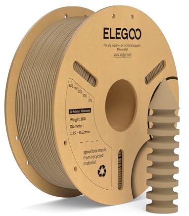 ELEGOO PLA+ Filamento Stampante 3D 1.75mm Colore del Legno 1KG