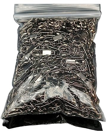 HARAY Angelhaken 50 Stücke Winter Eisfischen Waren Drehgelenk Angeln Stecker Pin Lager Roll-schwenker Snap Fastlock Clips Angelhaken Locken Tackle Angelzange (Color : 50PCS Size 5)