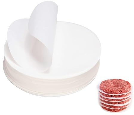 LATRAT 500 Antihaftpapier Zuschnitte für Burgerpressen, Backpapier für Hamburger-Presse, Trennpapier für Hamburgerscheiben, Frikadellen （Ø 15 cm）