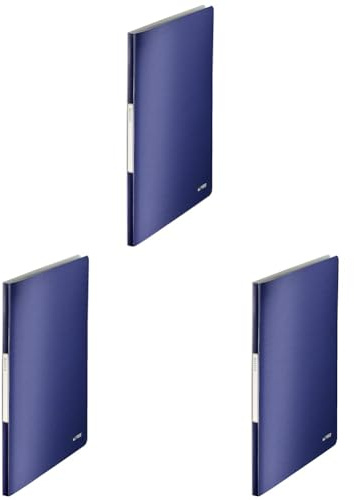 Leitz 39590069 Sichtbuch Style Sichtbuch Style, A4, PP, 40 Hüllen, titanblau (Packung mit 3)