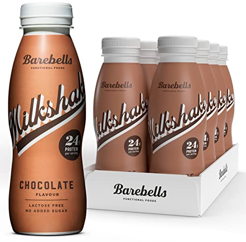 Barebells Shake protéiné crémeux - Faible en sucre - 24 g de protéines par bouteille - Sans lactose - Milkshake au chocolat - 8 x 330 ml