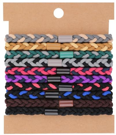 10 Stück Elastische Haargummi Herren und Damen Geflochtener Scrunchies Haargummis Armband Haargummis Hair Tie Zopfhalter Kein Schaden Haarbänder Armbänder