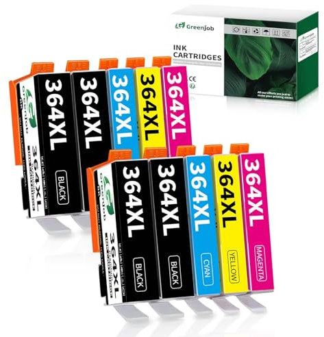 Greenjob 364XL Patronen Kompatible für HP 364 Druckerpatronen Multipack für HP Deskject 3520 Photosmart 5520 5510 Officejet 4622 6520 4622 5515 7520 5522 6510 b109a b110a 3070A (10er-Pack)