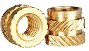 Gewindeeinsätze, Messingmuttern, Heißschmelzmutter, 200 Stück M3 Messingmutter, Heißschmelz-Gewindeeinsatz, Heizformung, doppelte Köper-Rändel-Einspritz-Einbettungsmutter for den Druck von 3D-Druckern