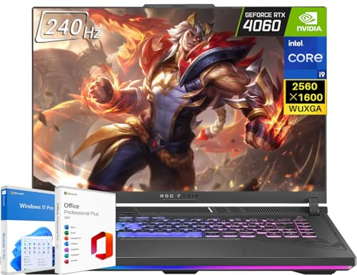 ASUS Computer portatile da gioco ROG Strix G16, 14a generazione 24-Core i9-14900HX, 64GB DDR5, SSD da 2TB, licenza Microsoft Office Lifetime e Windows 11 Pro, WQXGA da 16 240Hz, GeForce RTX 4060, KB