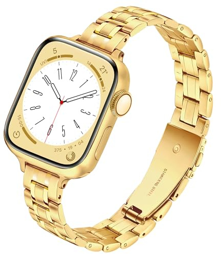 G-ficu Slim Metal Straps for Apple Watch Straps Women 46mm 45mm 44mm 42mm 41mm 40mm 49mm 38mm, Adjustable iWatch Strap, Thin Stainless Steel Band for Apple Watch Strap Series 11 10 9 8 7 6 5 4 3 Ultra