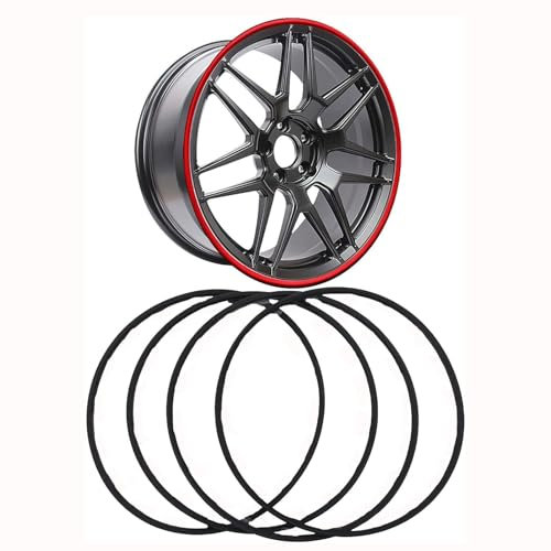 Felgen Reparaturset Leichtmetallfelgenschutz, 4-teiliges Antikollisions-Metall-Dekorations-Selbstklebe-Formteil-DIY-Schutzband For Autoräder, 17-22 Zoll Reifenschutz-Radnaben-Felgenkantenschutzring(Bl