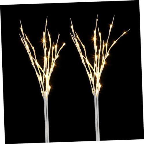 FUNOMOCYA 2 Stück Leuchtzweige aus Kunststoff mit LED Beleuchtung Einzigartige Birkenzweige Licht als Künstlerische Deko für Wohnzimmer und Riegel