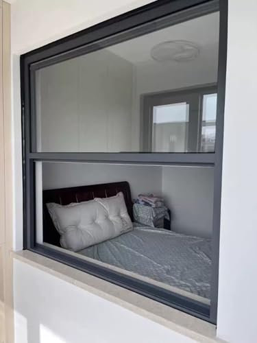 Fenster Window Kellerfenster Schiebefenster Schwarze Haushaltsfenster Groß, Flächenbündig Montierte Schiebefenster Für Schuppen Scheunen Hühnerställe Küche Badezimmer Und Spielhaus Mit Fliegengitter(W