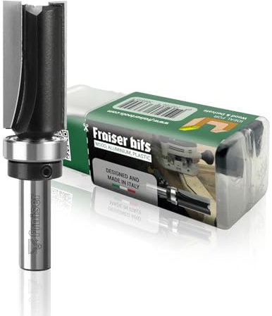 Fraiser - Fresa a copiare con cuscinetto per legno, diametro 16 mm, gambo 8 mm, per fresatrice verticale e rifilatore