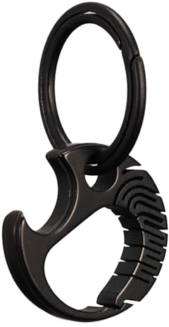 TIKIDESIGN Mini EDC Titan Karabiner Schlüsselanhänger, Schnellverschluss Mini Titan Karabiner-Schlüsselring, Mikro Karabiner Schlüsselhalter für Herren -Schwarz