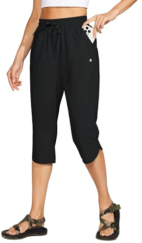 WILLIT Damen Badehose Capris Hosen Badeshorts Schnelltrockner Schwimmen Board Beach Athletic Capris mit Taschen Lightweight UPF 50 + 18“
