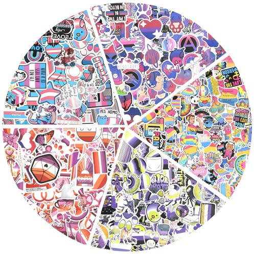 300PCS Pride Stickers Pride Accessories, LGBT Stickers Rainbow Sticker | LGBT Accessories LGBTQ Gifts, Rainbow Stickers Rainbow Decorations for Bicycle Car Sticker Skateboard Stickers
